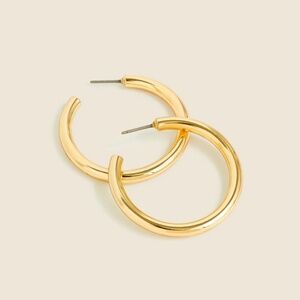New JCREW Mini Tube Hoop Earrings in Shiny Matte Gold $34 M0482